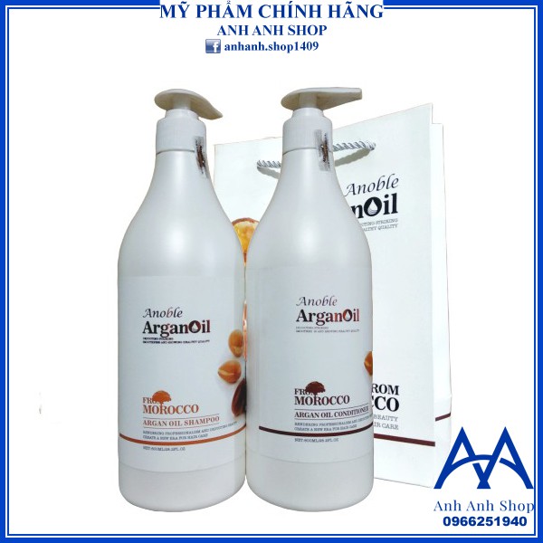 [Chính hãng] Cặp Dầu Gội Xả Anoble Argan Oil 800mlx2