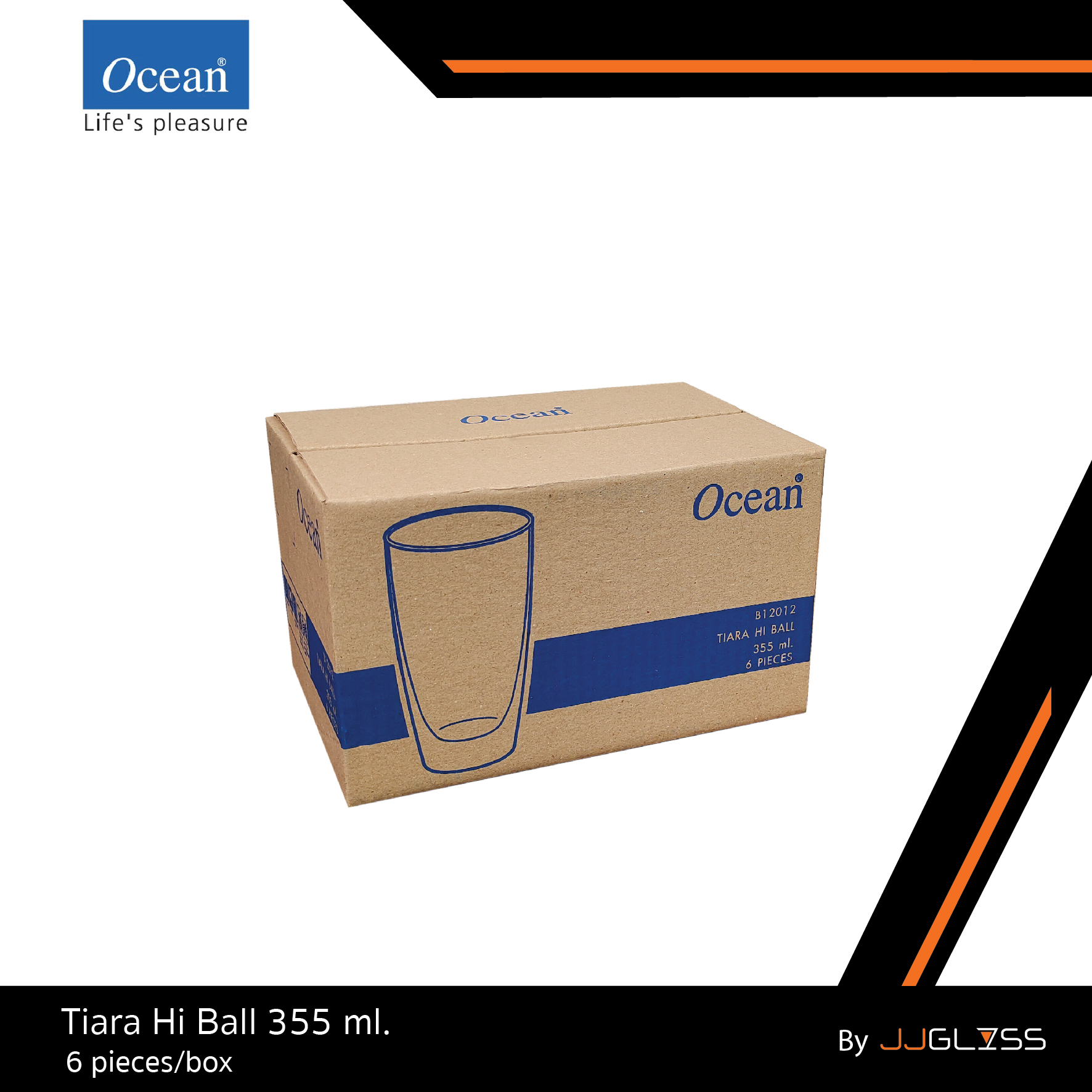 JJGLASS (Ocean) B12012 Tiara แก้วเทียร่า แก้วดริ๊งเเวร์ แก้วโอ