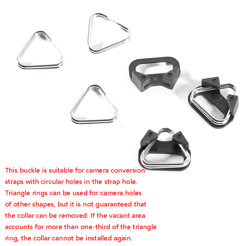 godessing 1Pair Camera Lug Ring Camera Strap Triangle Split Ring Hook For Slr Camera Strap Conversion Ring Metal Triangular Shoulder Strap Connection Buckle