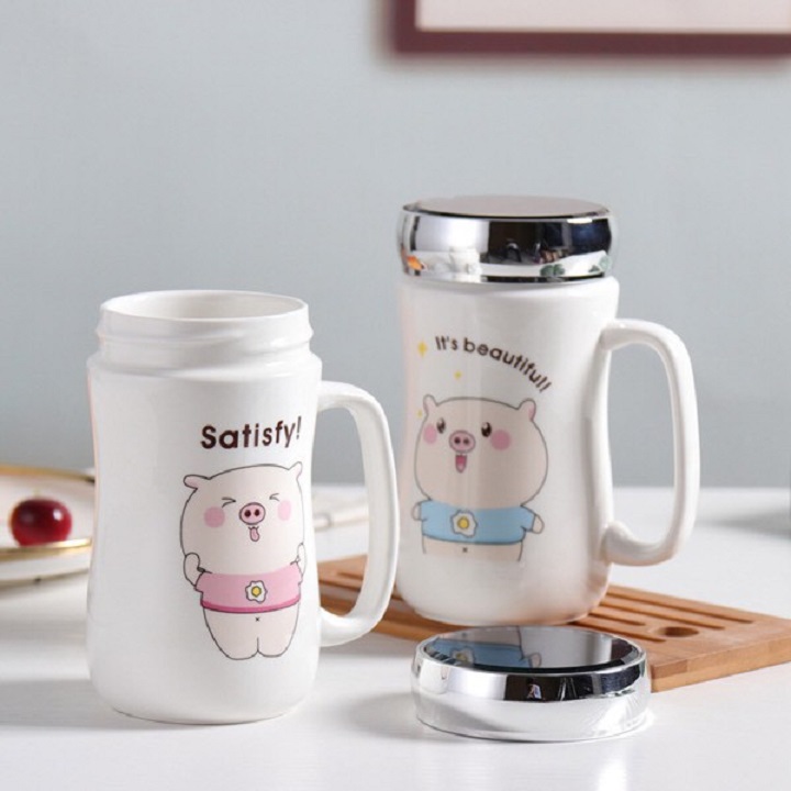 CA SỨ GIỮ NHIỆT CÓ NẮP GƯƠNG