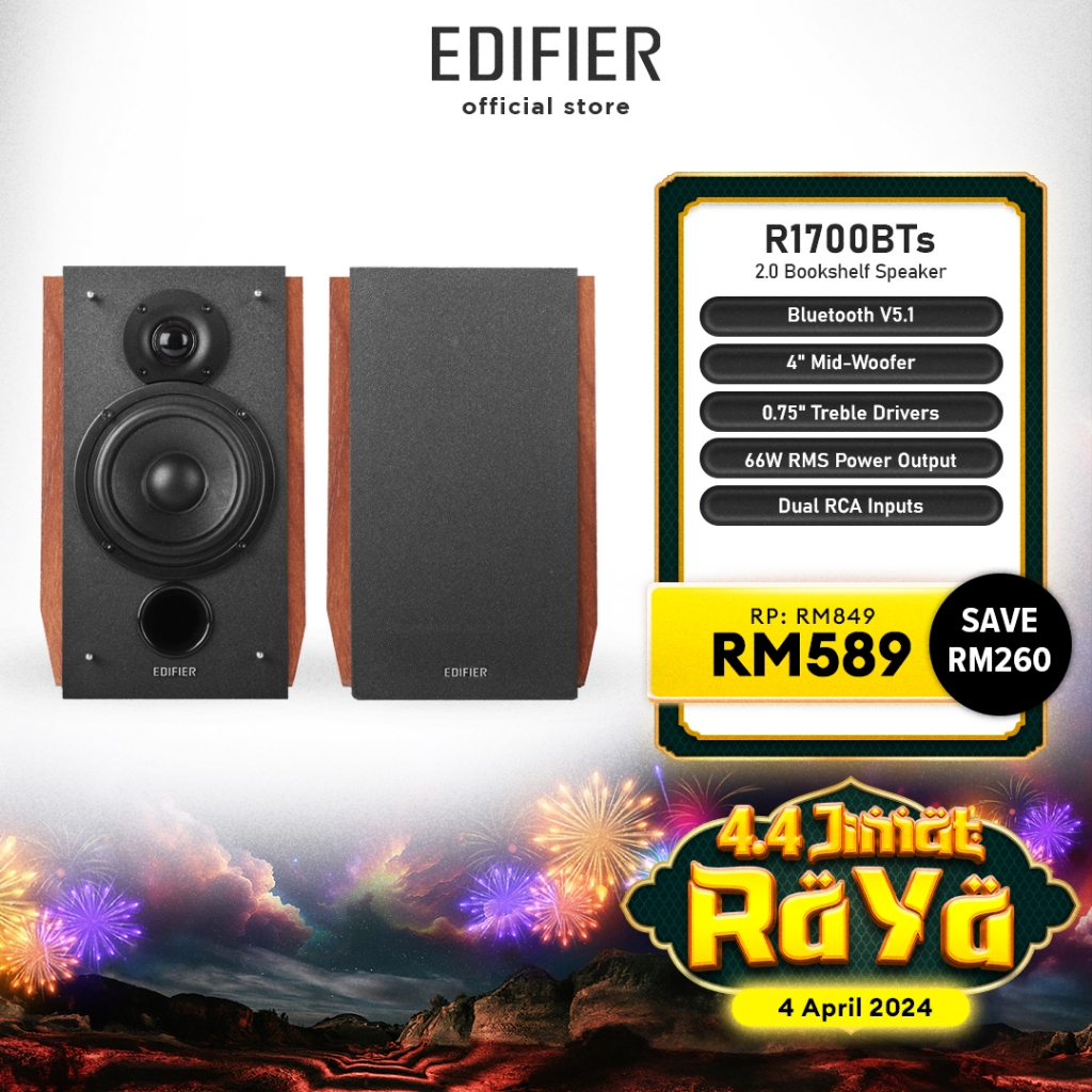 noise reduction ♦Edifier R1700BTs Bookshelf Speaker Bluetooth V5.0