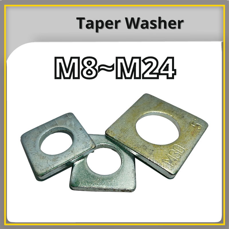 Taper Washer with 5 Degree Slope Zinc Plating M8 M10 M12 M14 M16 M20 M22 M24 Square Washer