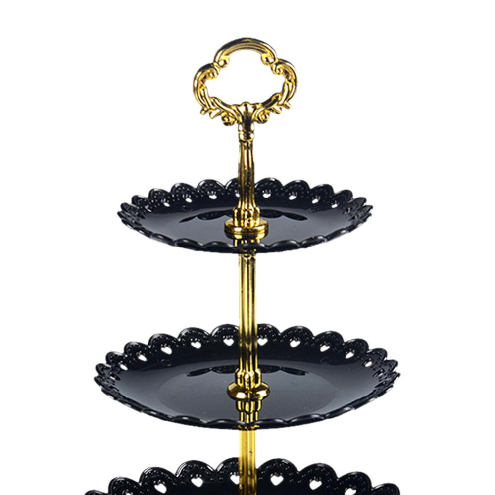 Holiday Party Three-layer Fruit Plate Dessert Candy Cake Stand Self-help Display