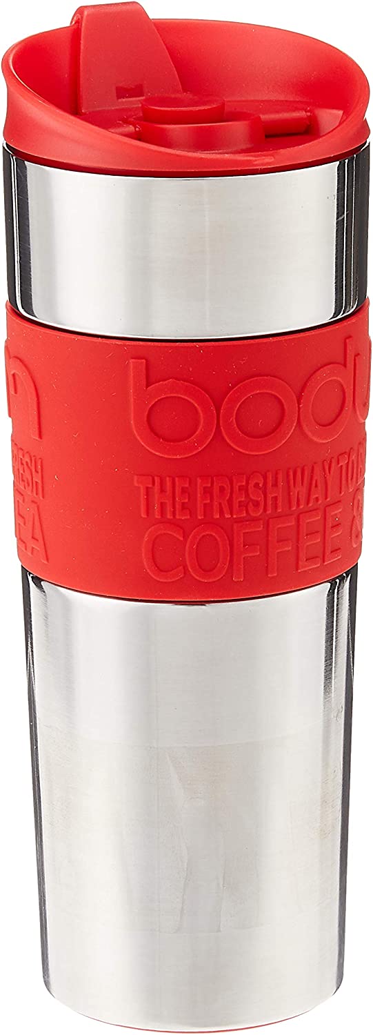 Bodum Insulated Stainless-Steel French Press Coffee Tea Mug, 0.45-Liter, Red | Lazada