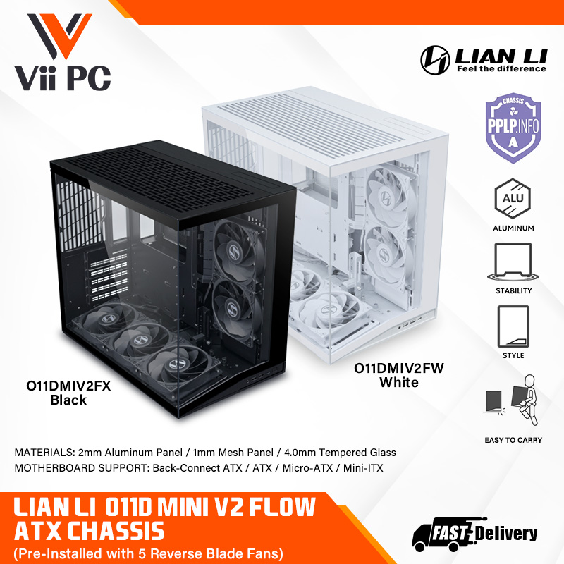 LIAN LI O11 DYNAMIC MINI V2 FLOW BLACK OR WHITE SUPPORT ITX, MATX