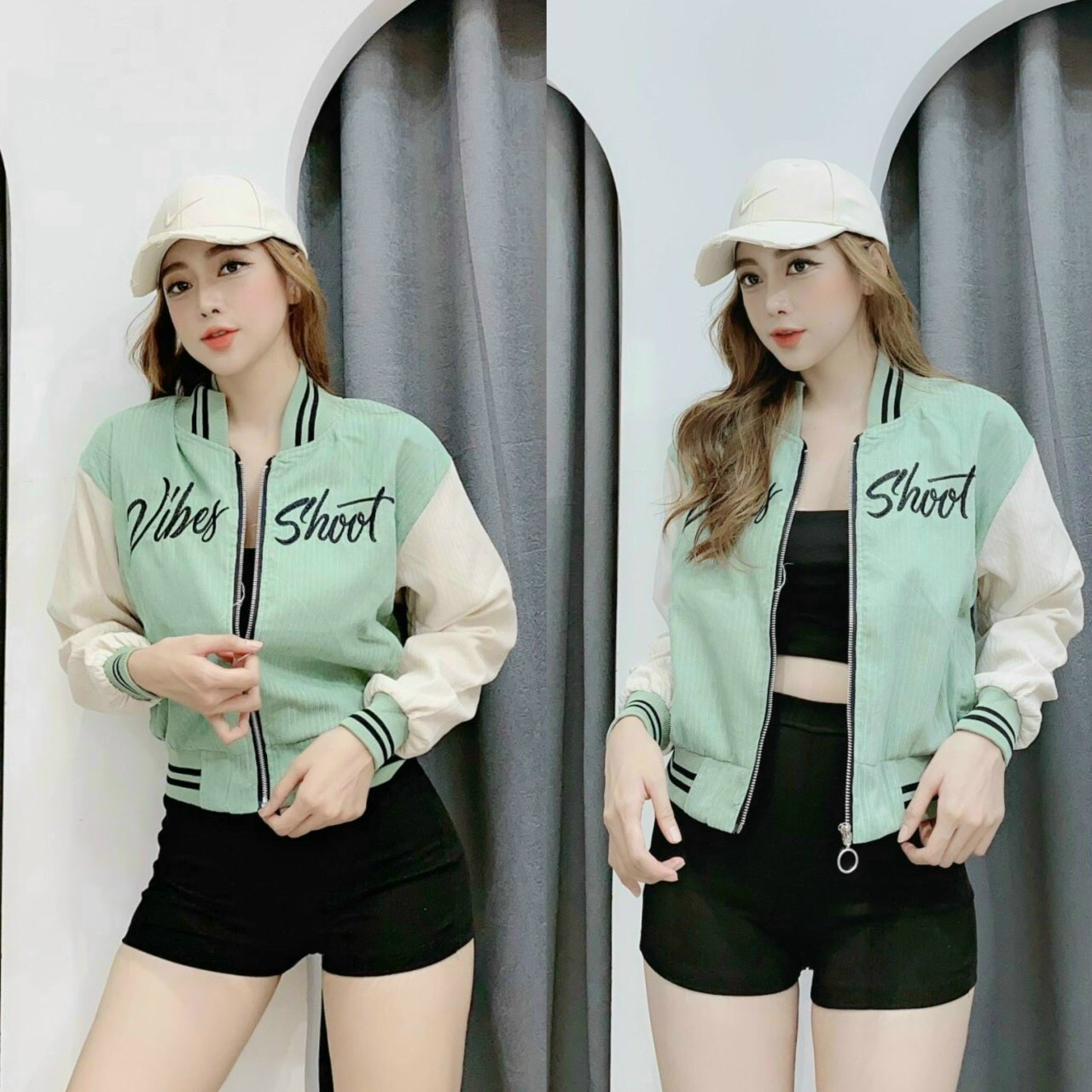 [HCM]Áo Khoác Dù Nữ 2 Lớp - Freesize - SP Y Hình