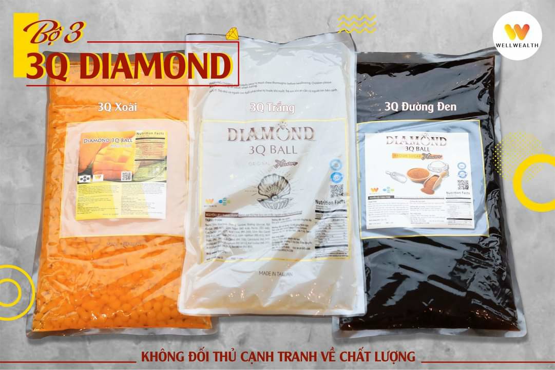 Trân châu 3Q Diamond Ball Vị Đường Đen