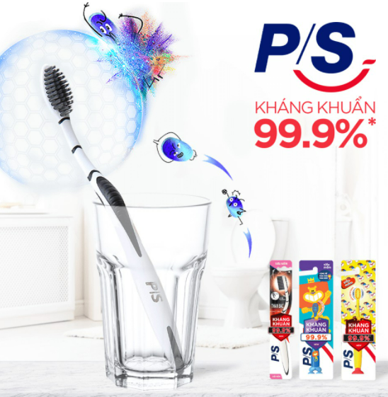 [HCM GIAO 2H]Bàn chải đánh răng P/S than bạc kháng khuẩn 99.9%