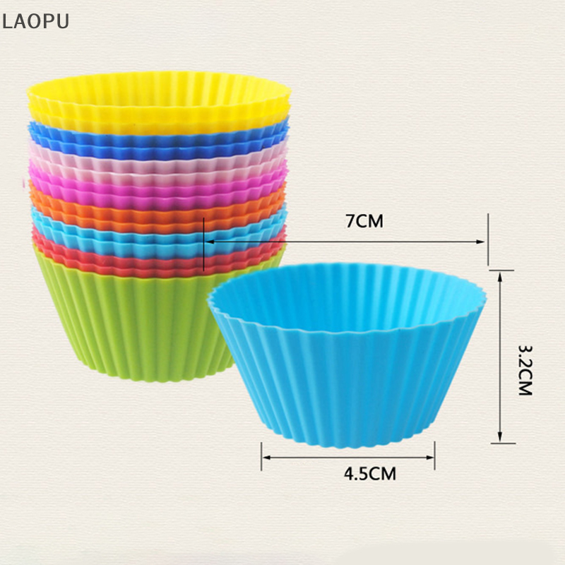 LAOPU 4Pcs Silicone Cake Cup Liner Baking Cup Mold Muffin Round Cakecup Cake Tool