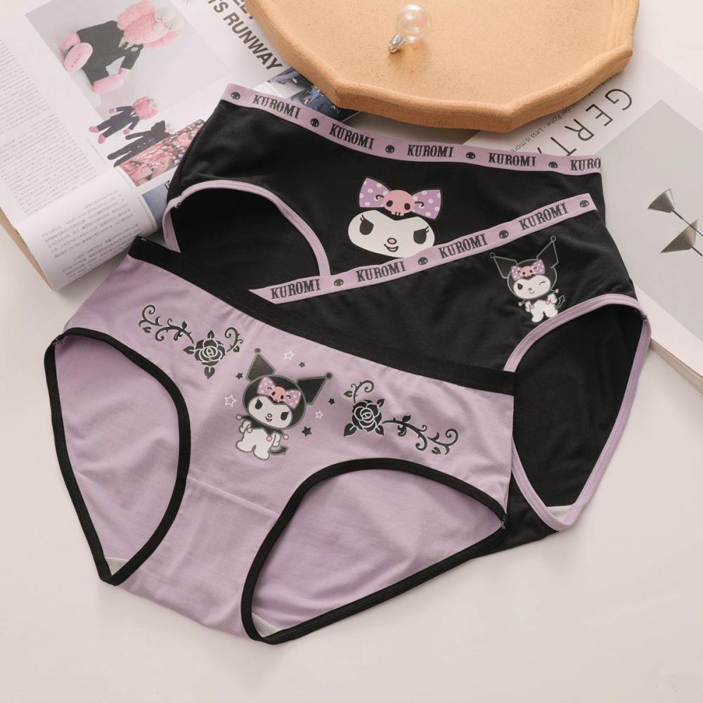 Sanrios Hello Kitty Melody Cartoon Sexy Cotton Seamless Breathable  Underwear Anime Low Rise Antibacterial Plus Size Women Briefs - AliExpress