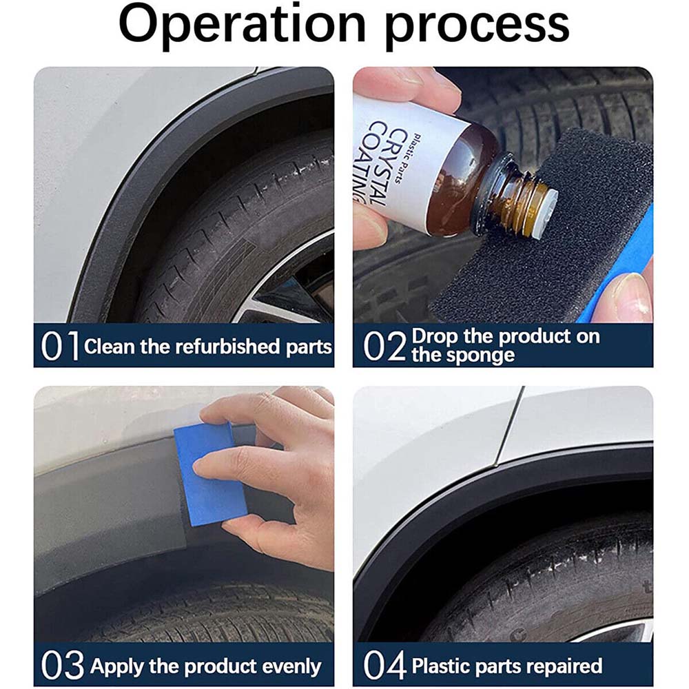 3Pcs Car Plastic Coating Agent 30ml Plastic Parts Crystal Coating