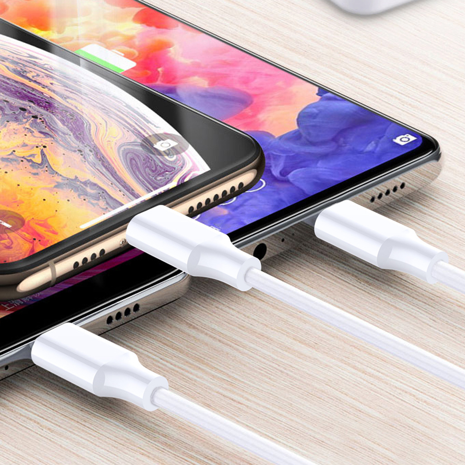 zhaodunyuephw Data Cable 3-in-1 Universal 5A Micro USB Type-C 8Pin Fast Charging Cord for iPhone