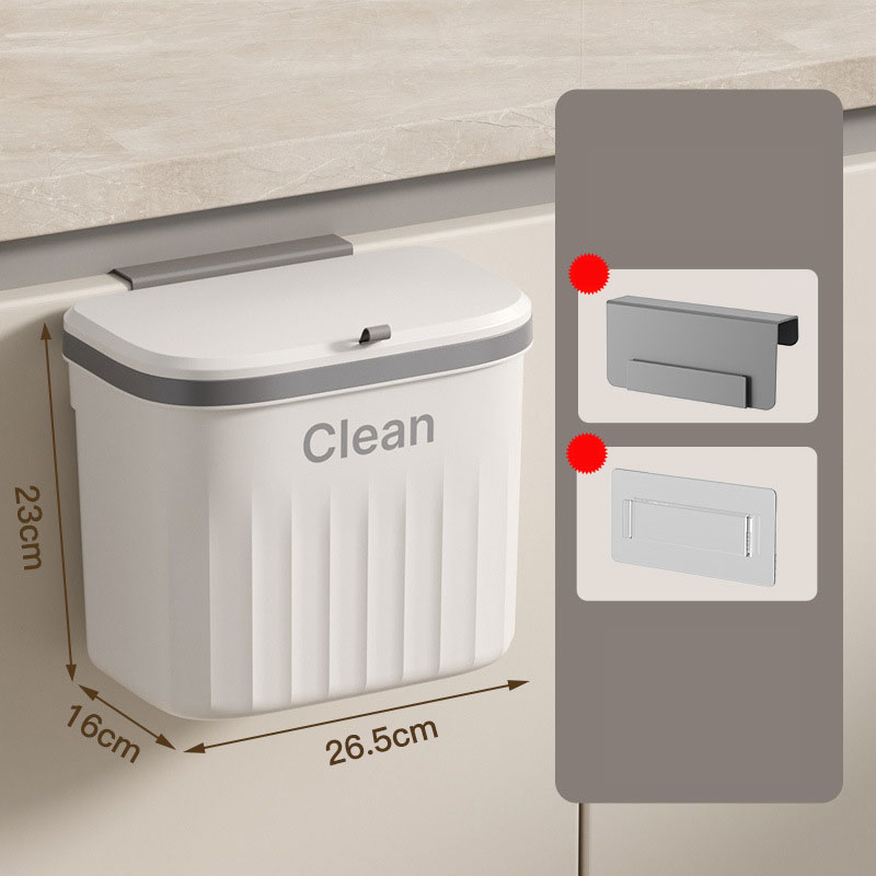 Hanging garbage can Kitchen trash can Household toilet trash can Toilet trash can Wall-hung garbage can with cracks Large capacity trash can Trash bin