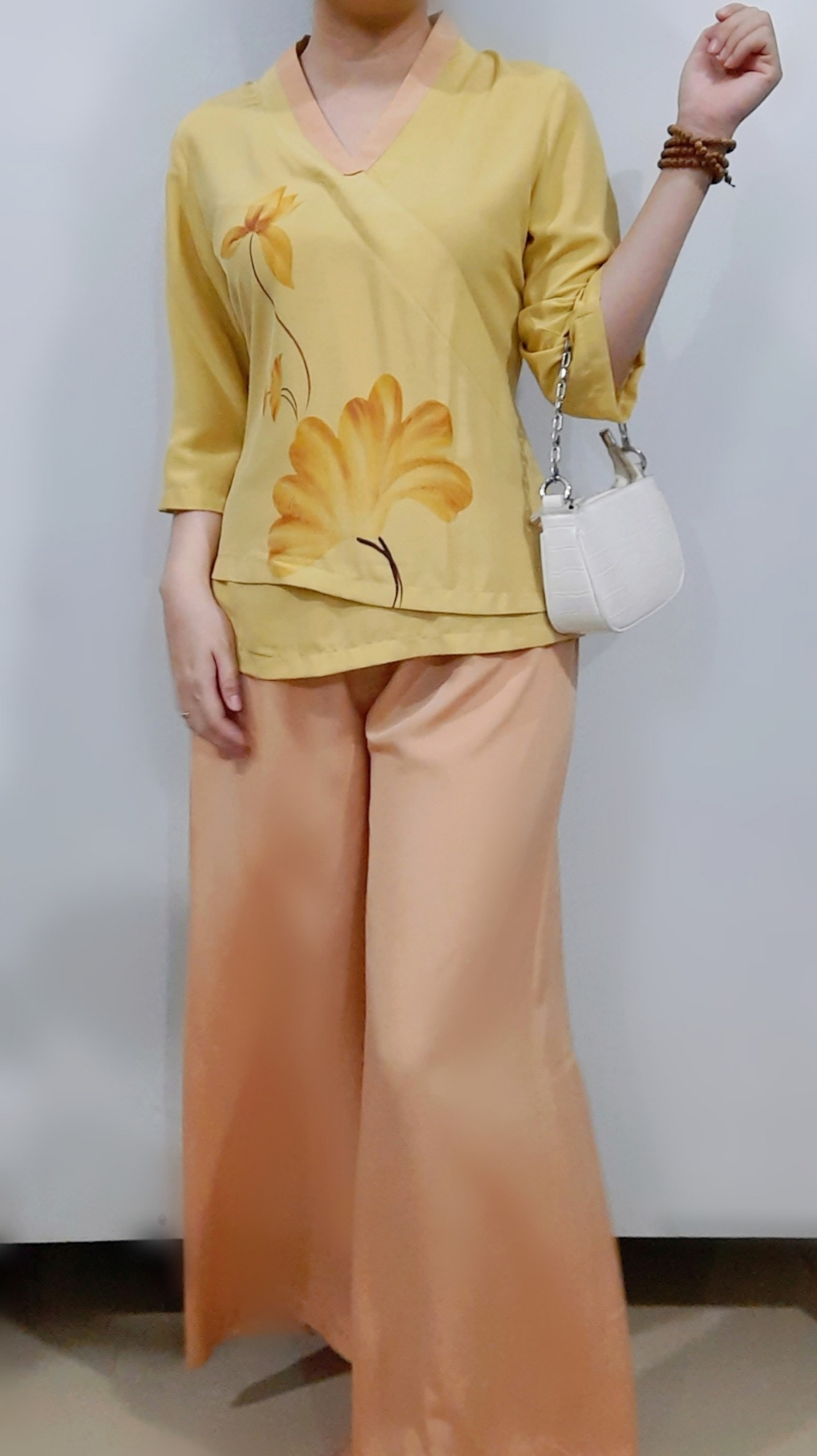Set Đồ lam đi chùa - Chất liệu Vải Tơ lụa Cao cấp
