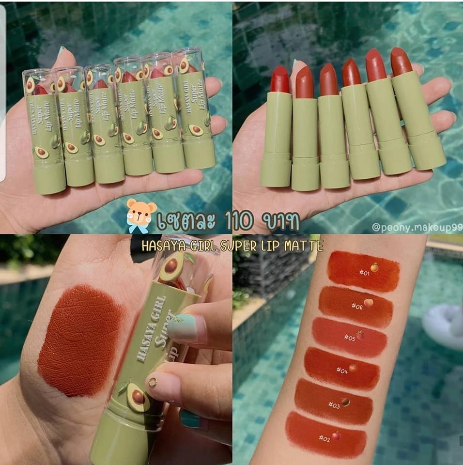 SET 6 SON SÁP SUPER LIP MATTE  𝗛𝗮𝘀𝗮𝘆𝗮 𝗧𝗵𝗮́𝗶 𝗟𝗮𝗻