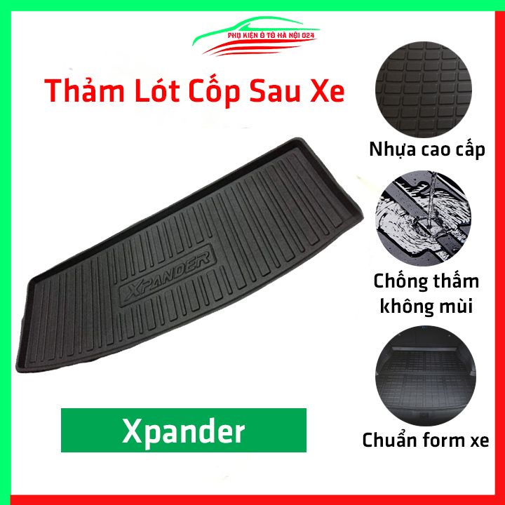 Thảm nhựa lót cốp sau xe ô tô Mitsubishi Xpander 2018-2021 tấm lót sàn cốp bằng nhựa dẻo cao cấp, không mùi, chống thấm nước tốt