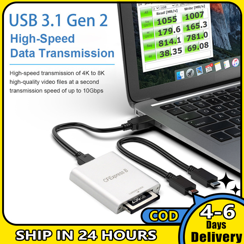Cfexpress Type B Card Reader Usb3.1 Gen2 10Gbps 1DX3 Card Reader Memory Card Adapter With LED Indication Lamp
