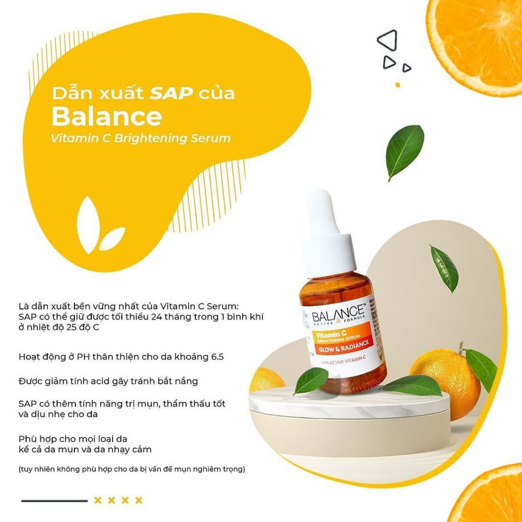 Serum sáng da mờ thâm sau mụn Vitamin C Balance Active Formula 30ml