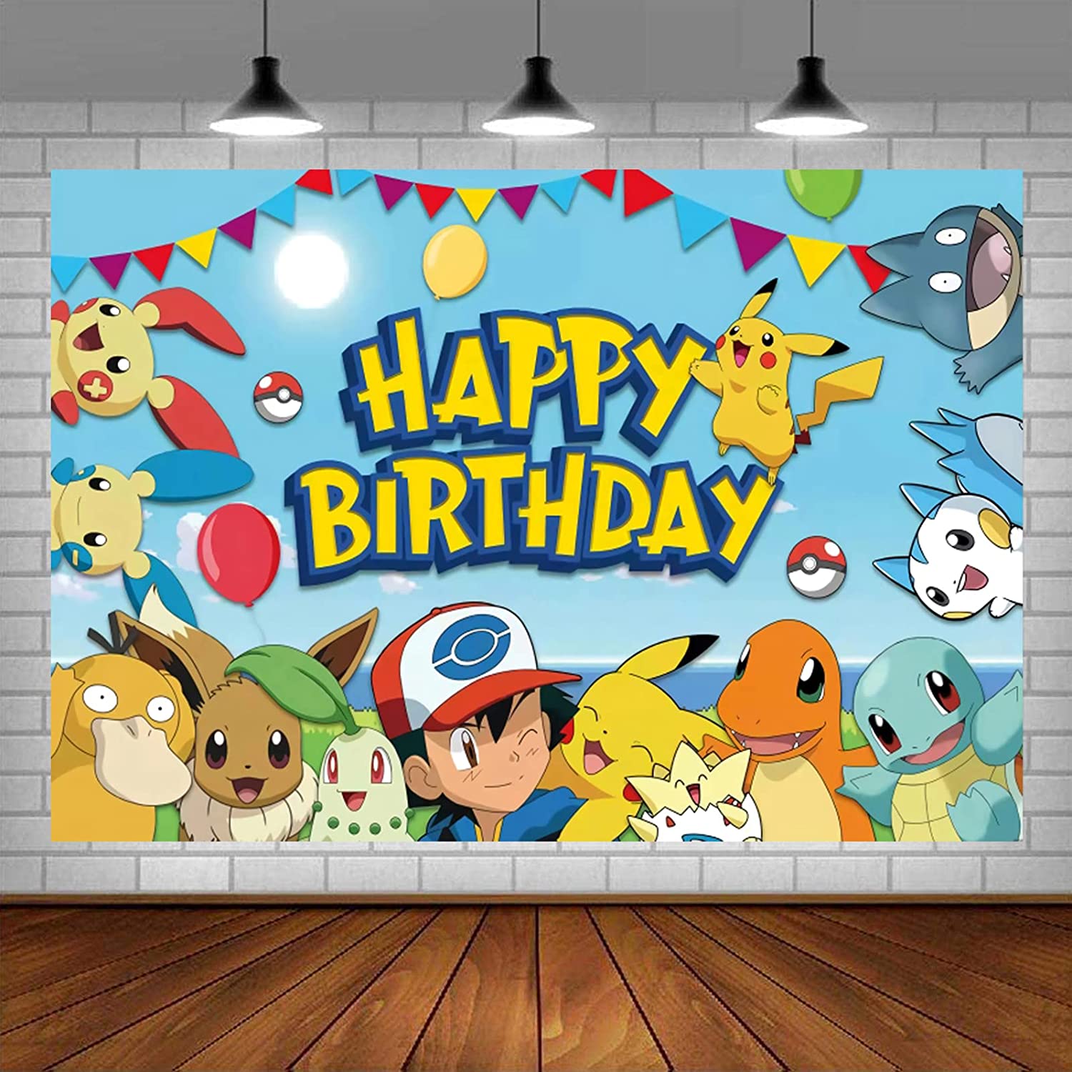 Pikachu background Cartoon Anime Birthday Party Decorations, Kids Happy  Birthday Photography Background Backdrops Banner Movie theme Party Supplies  for Boys and Girls' Birthday | Lazada PH