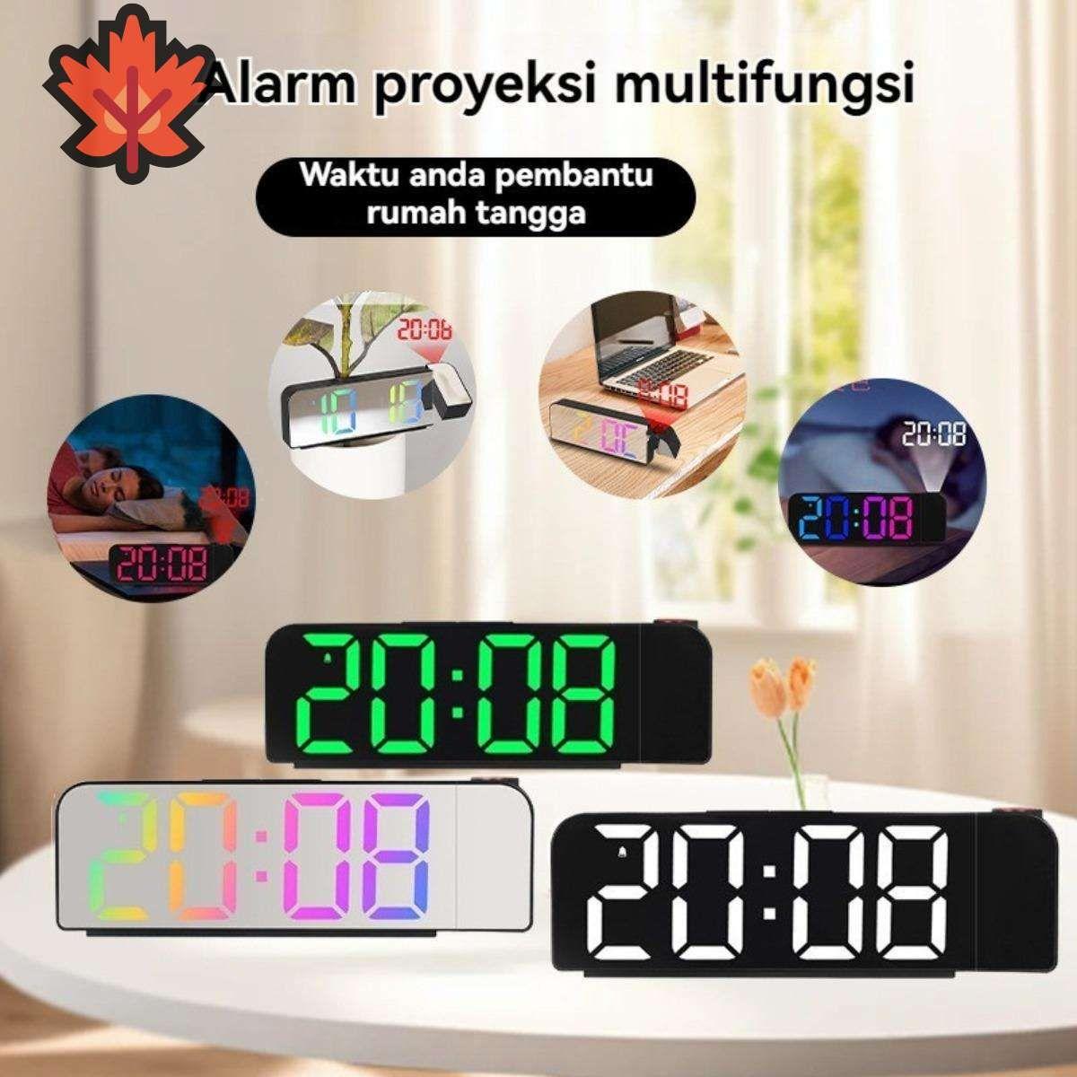 Unique 3D Projection Wall Clock – Digital LED Alarm Clock with 180