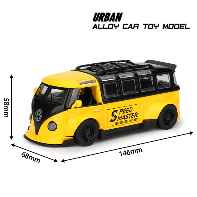 1:32 Volkswagen Bus T1 Modified Alloy Diecast Scale Metal VW Collection Car Models Vehicle Kid Toy Car Holiday Gifts Box Present. 