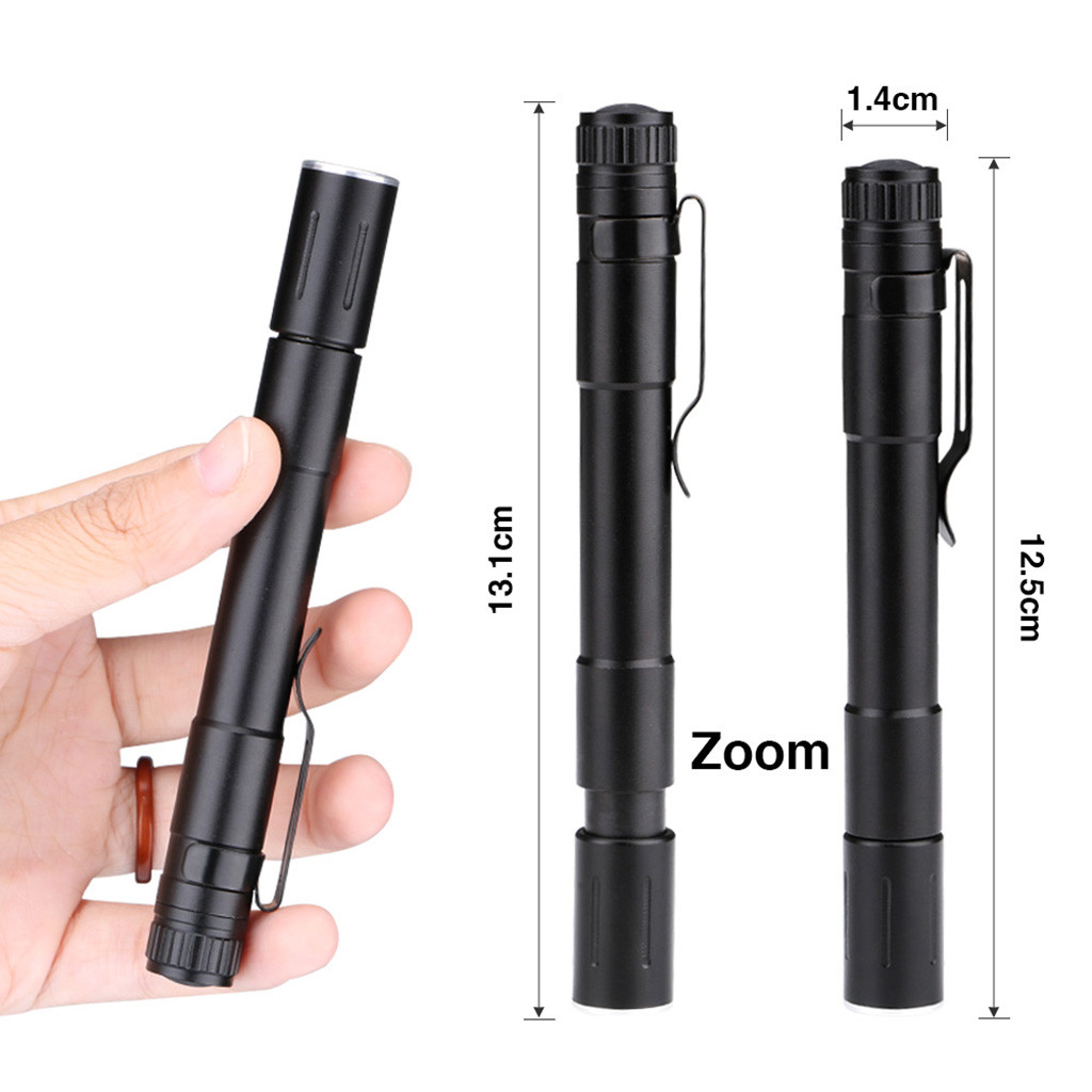 Q5 LED Flashlight Clip Mini Torch Pen Light AAA Lamp Small Lamp
