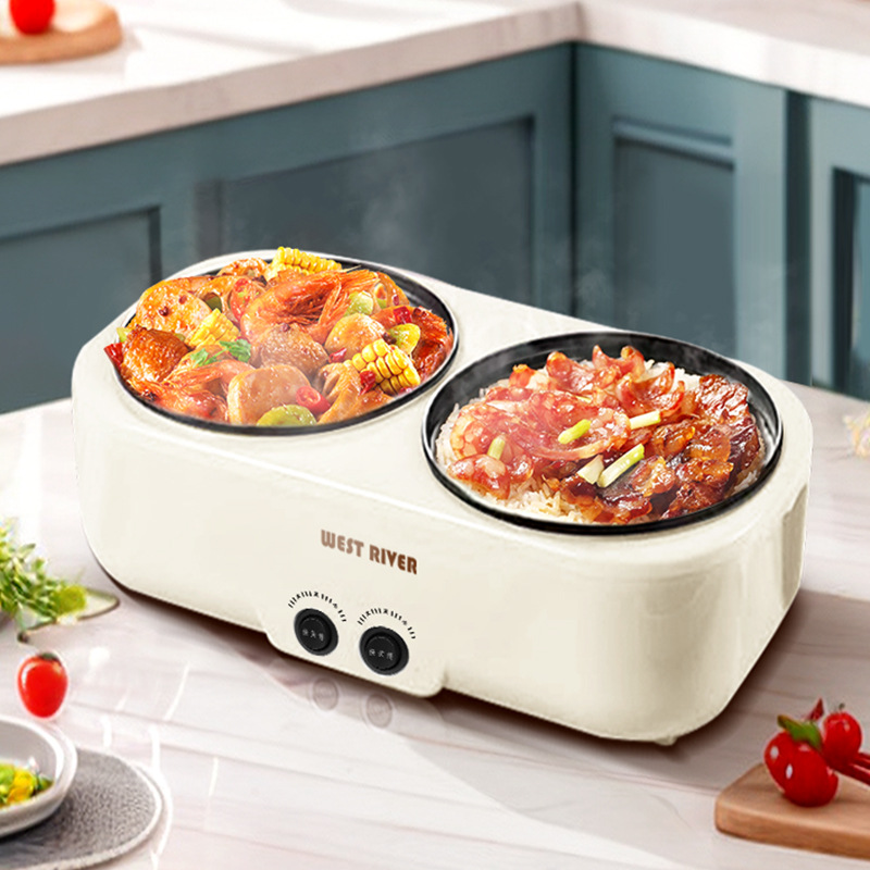SADA Double-gallon rice cooker cross-border multi-function small electric cooking pot Yuanyang electric hot pot household electric steaming all-in-one pot