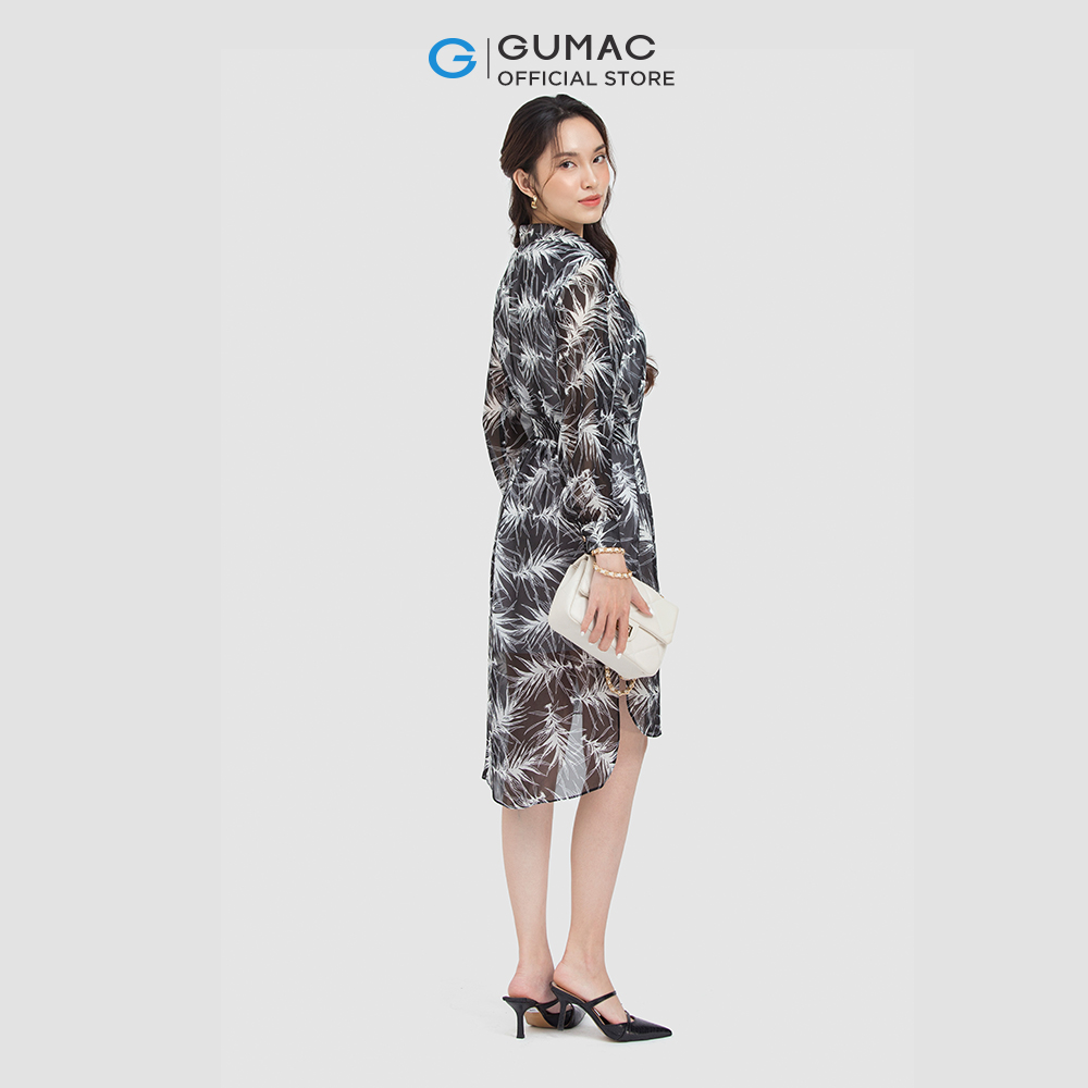 [15 - 17.5 | TẶNG QUÀ đơn từ 499K] Đầm sơ mi GUMAC DC06048 buộc eo