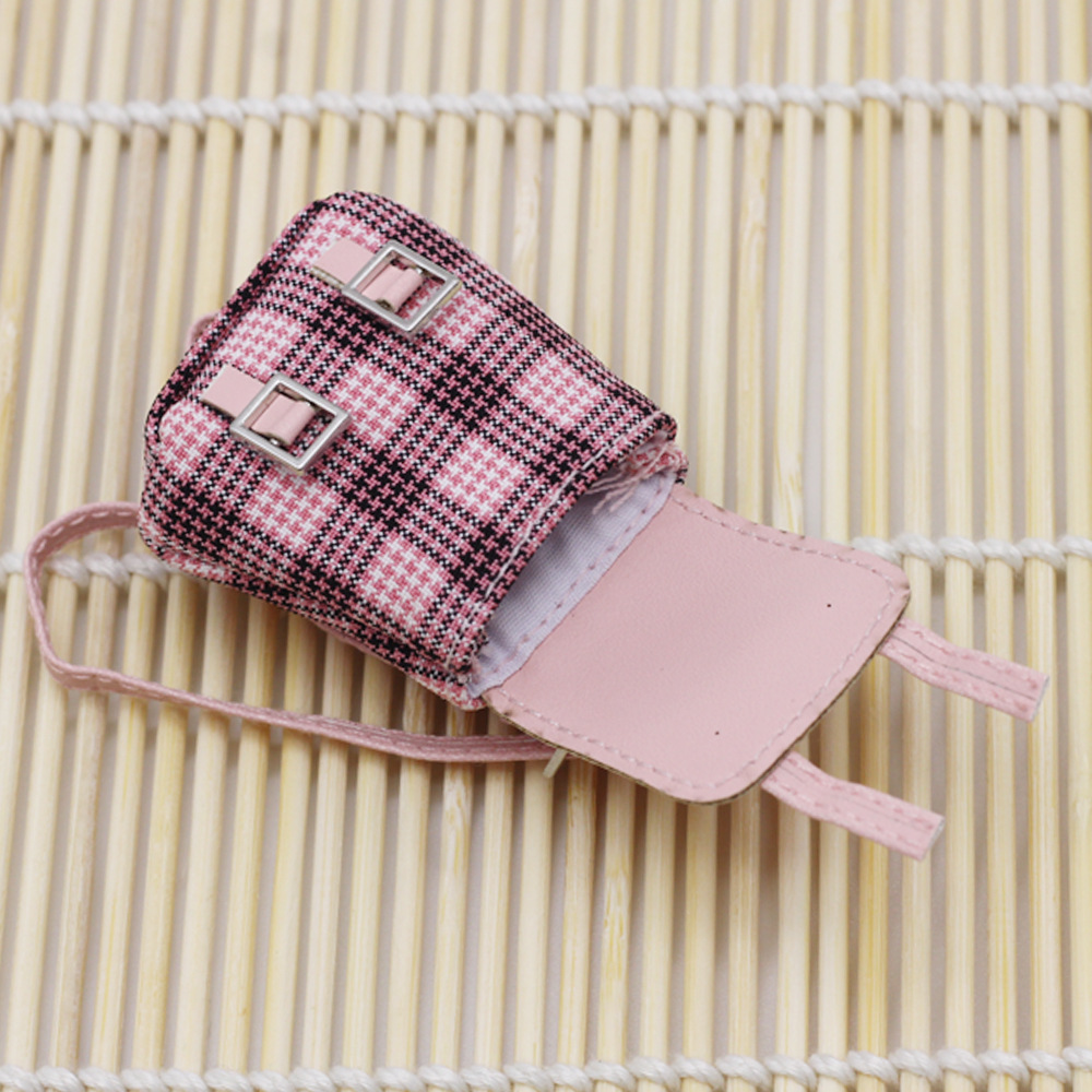 SF Labubu Doll Plaid Backpack Bag Dolls Accessories For BJD Toys. 