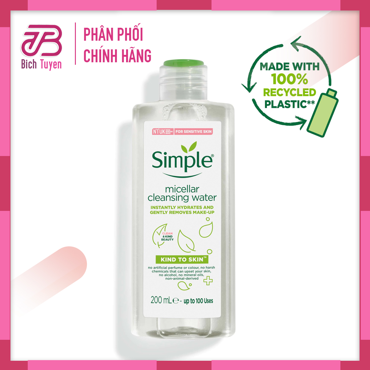 Nước tẩy trang simple micellar cleansing water 200ml