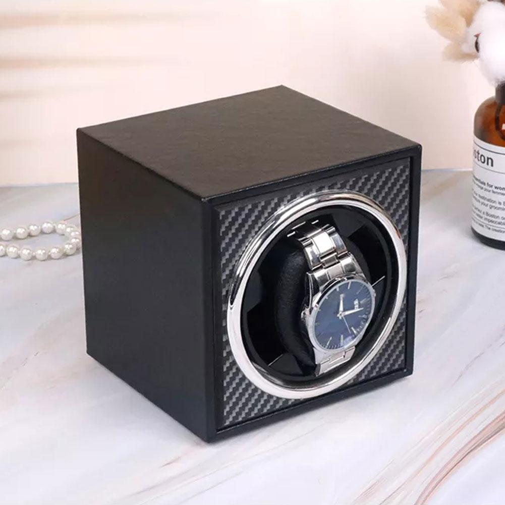 1Pc Watch Winder Box Automatic Wooden Single Watch Box Suitable For Mechanical Watches Automatic Rotate Rotation Motor Box Wood