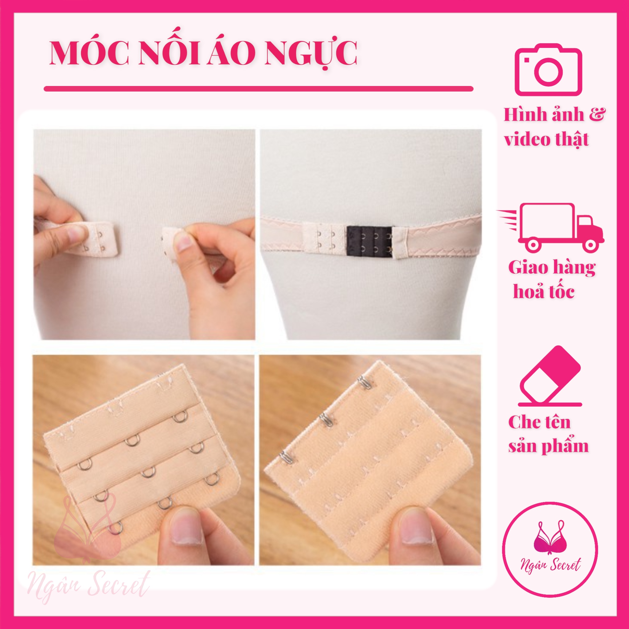 Móc nối áo ngực loại 2 và 3 móc