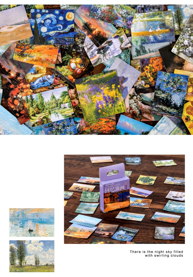 Hộp 45 stickers hình tranh cổ điển