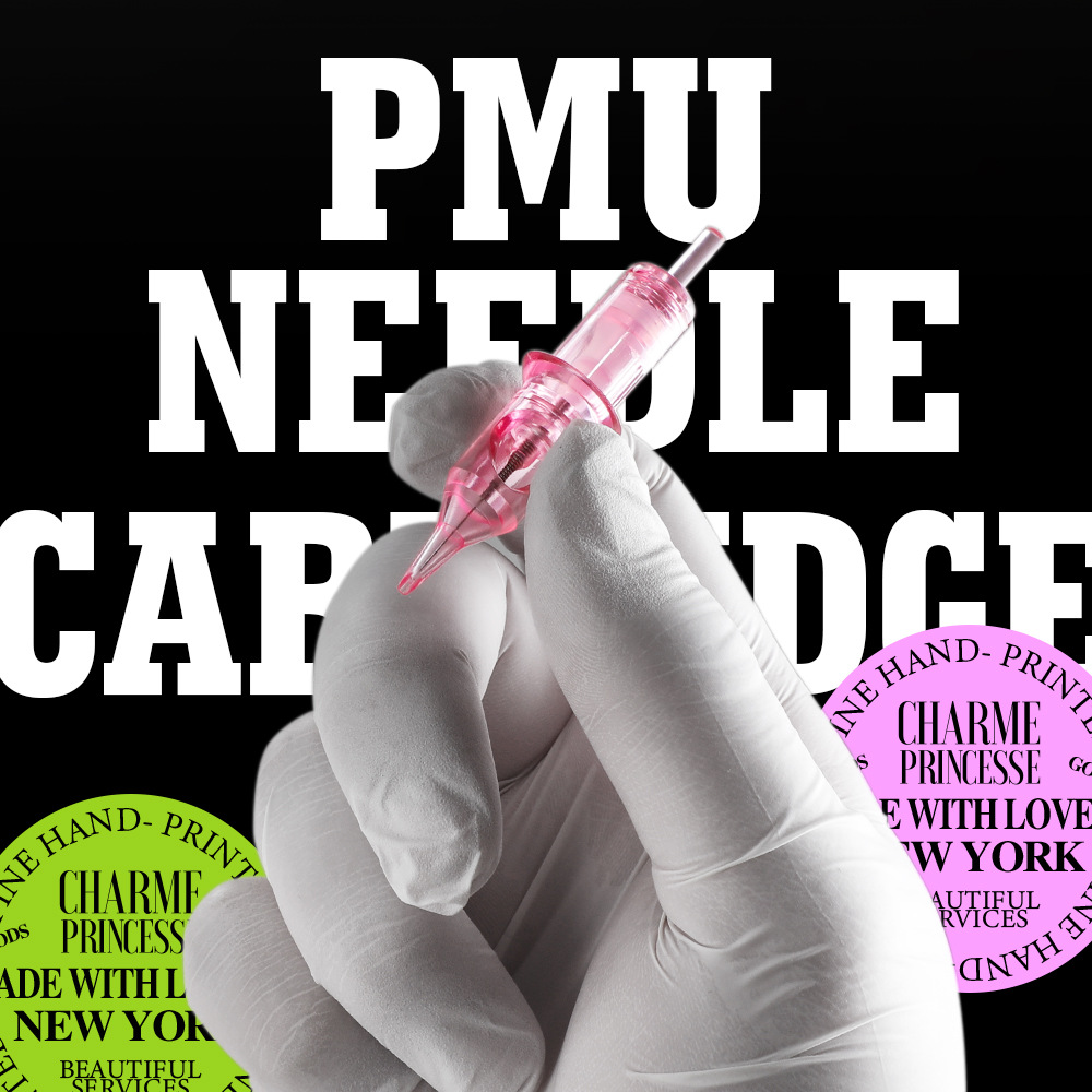 2/5/10pcs pink tattoo cartridge needles 0.2/0.25/0.3/0.35mm gague eyebrow pmu needle makeup body art supplies
