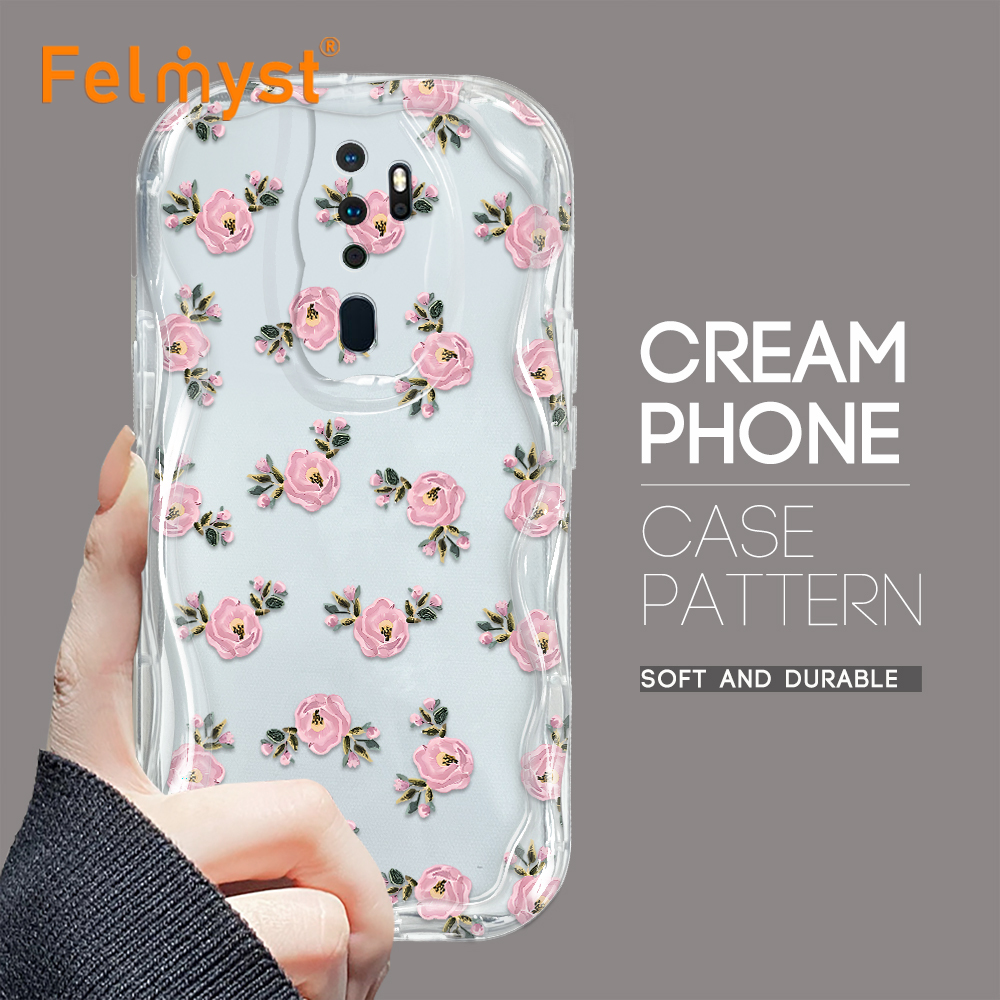 FELMYST%20for%20OPPO%20A5%202020%20A9%202020%20Back%20Cover%20Pink%20Flowers%20Pattern%20Soft%20Texture%20Wavy%20Edge%20Silicone%20Phone%20Case%20-%20Image%202