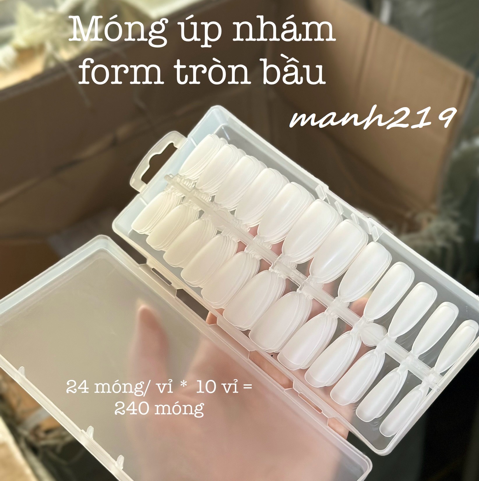 Móng Úp Tròn Bầu móng úp nhám 240 móng -sinailmi