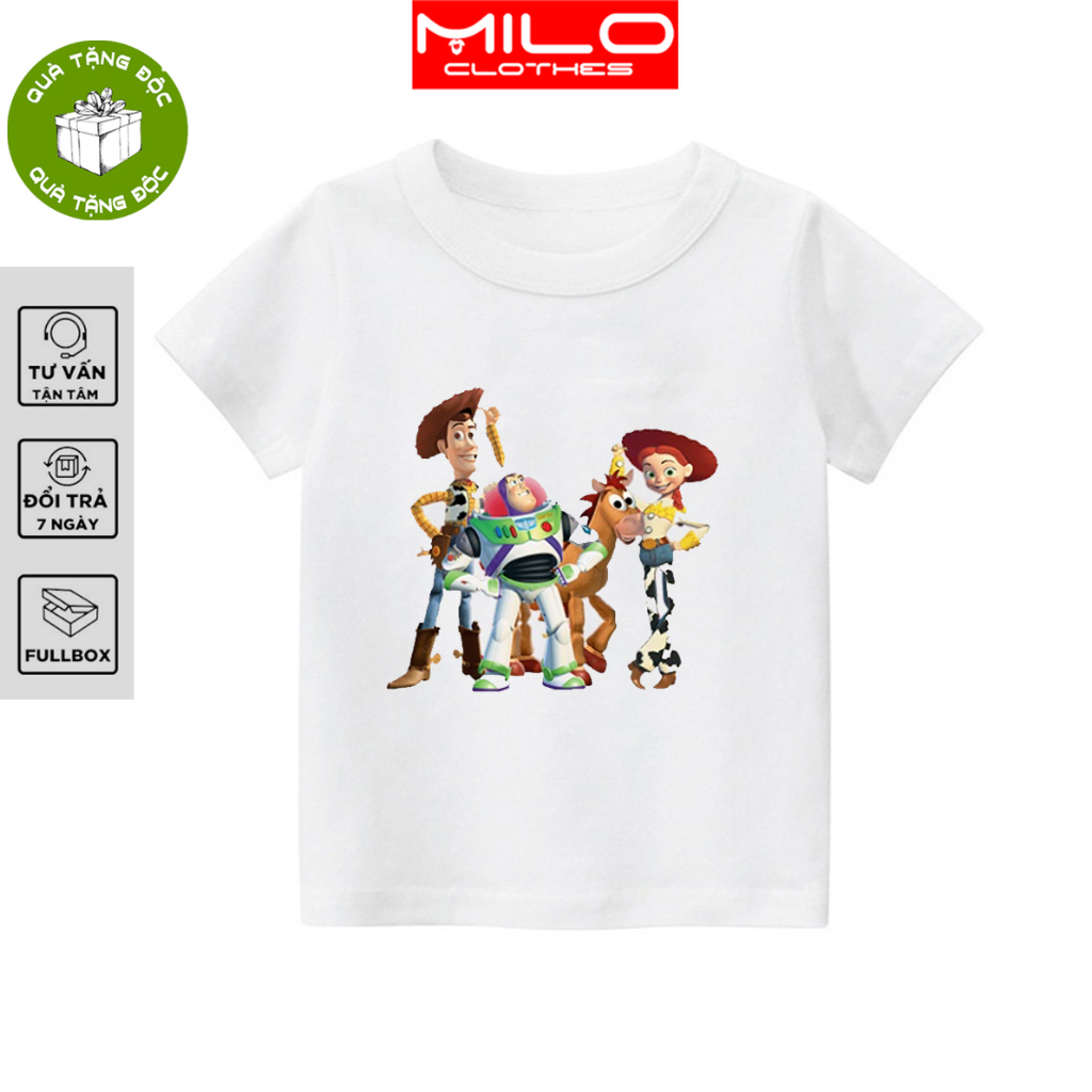 Áo thun trẻ em toy story 2, 4 màu áo, đầy đủ size
