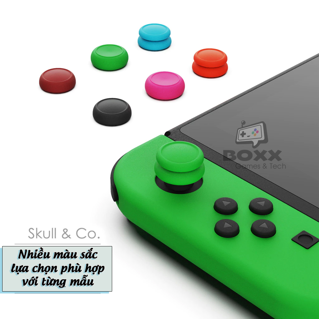 Núm bọc Analog cho Nintendo Switch, Oled, Lite bộ 6 nút chính hãng Skull & Co