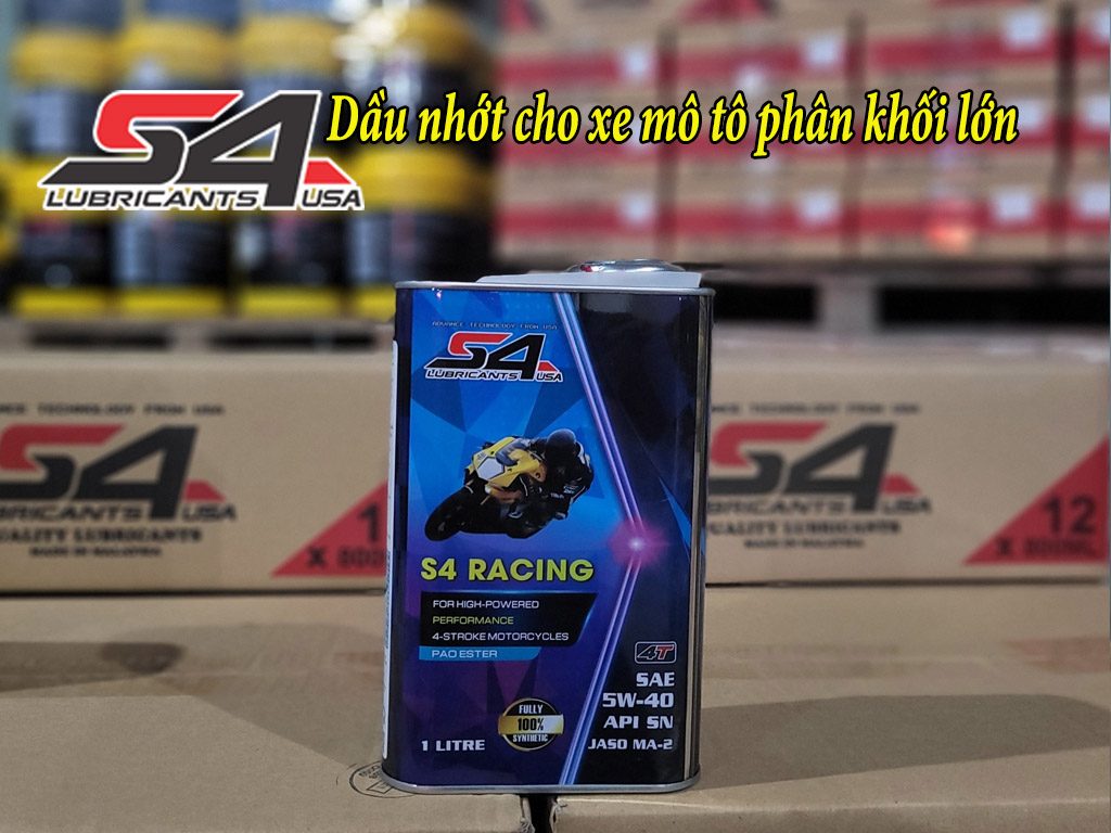 Dầu nhớt tổng hợp s4 racing 4t 5w40 sn ma2 fully synthetic