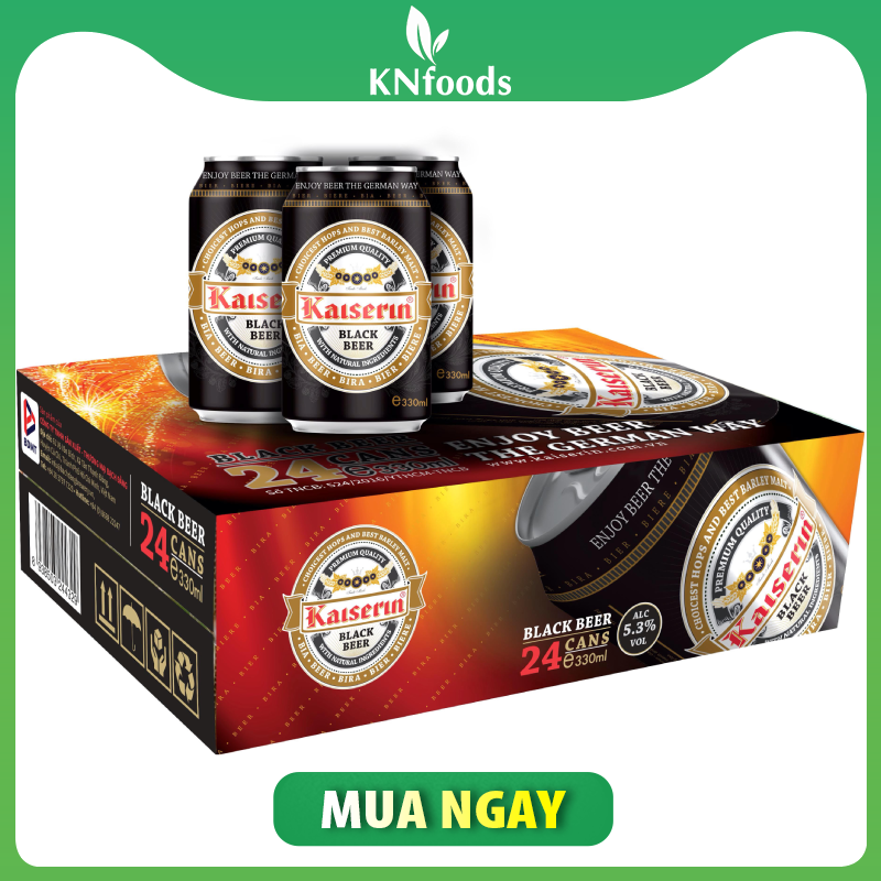 Thùng 24 lon bia KAISERIN Black (330ml)