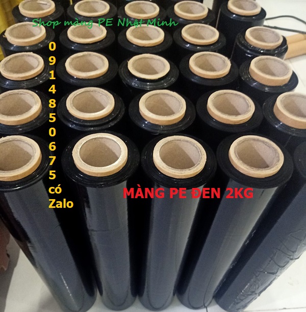 Màng PE đen thui quấn hàng 50cm 2kg