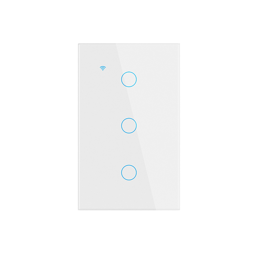 PangYa Tuya Wifi Smart Light Switch Touch Panel Switch Voice Control Wireless Wall Switches 1/2/3/4 Gang Smart Touch Switch Home Light Wall Button Smart Life Voice Control Works For Alexa Go-ogle Home