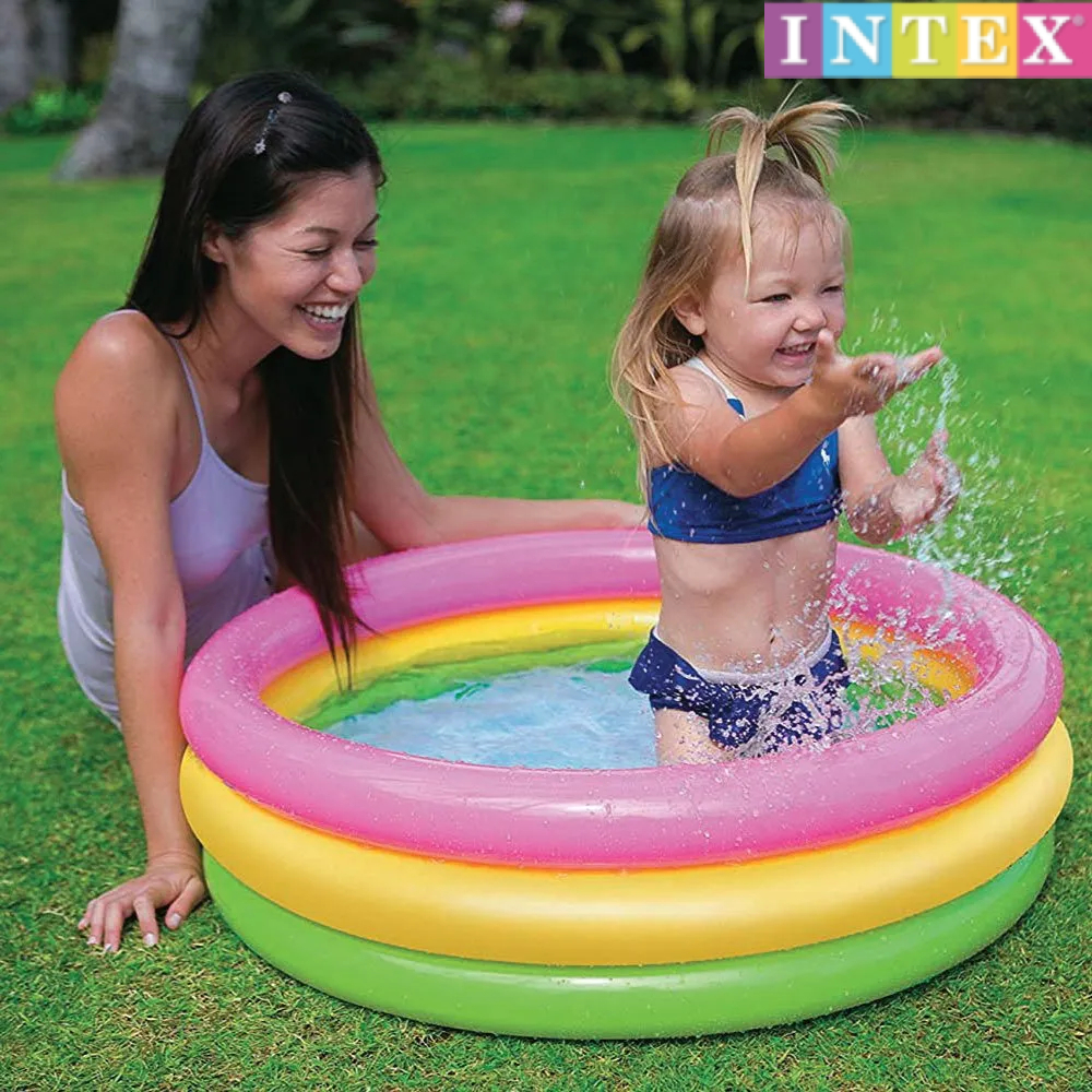Intex Inflatable Sunset Glow 3 Ring Baby Swimming Pool 85cm x 25cm - 2Y+ |  kids pool / inflatable pool / pool for kids / swimming pool for kids / inflatable  swimming pool / baby pool | Lazada Singapore