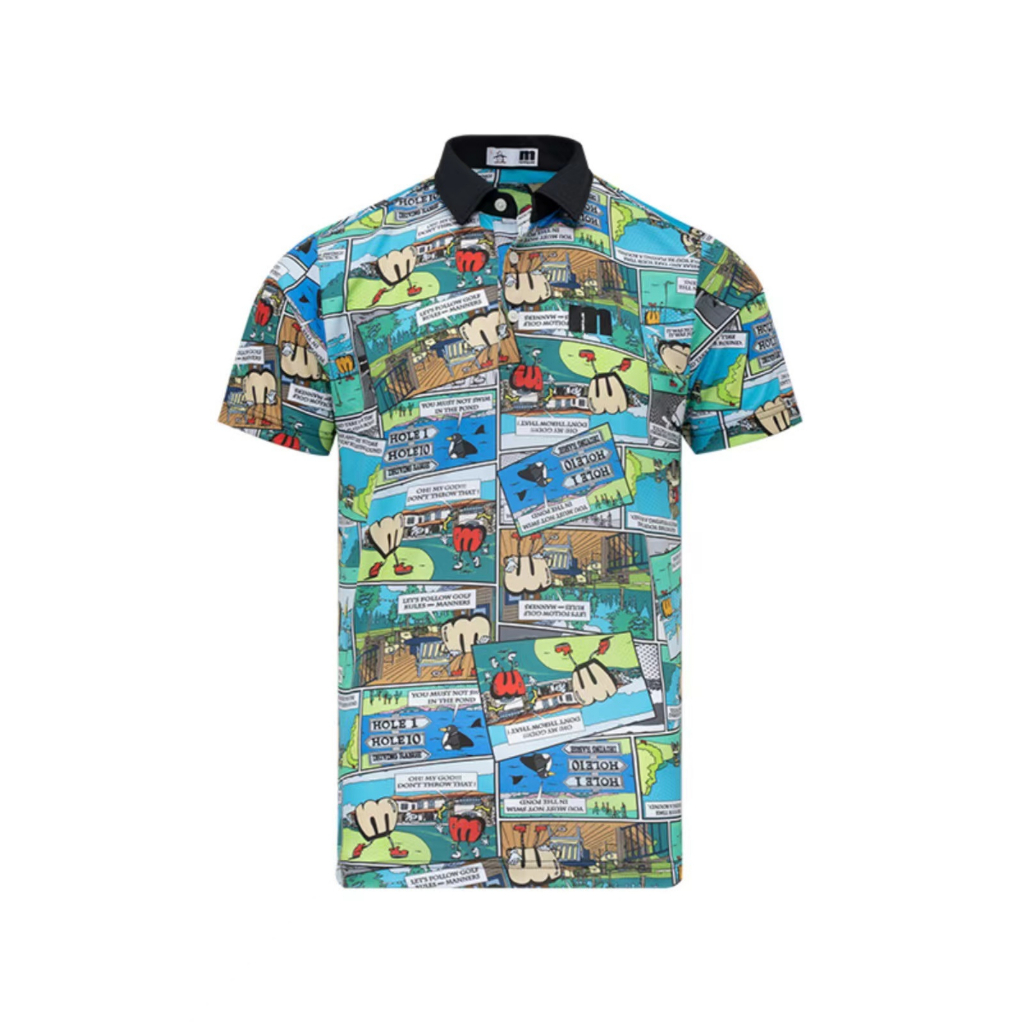 MUNSINGWEAR 23 new summer men's t-shirt lapel trend printed short sleeved polo shirt