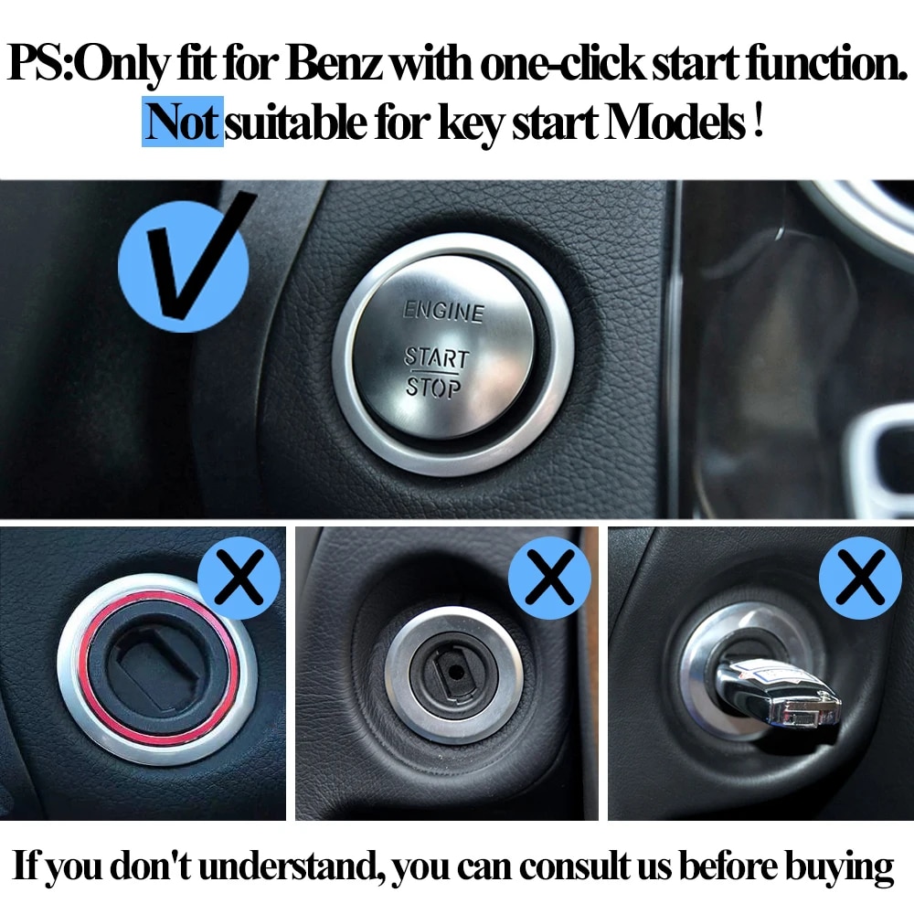 Universal Car Keyless Go Start Stop Push Button Engine Ignition Switch For Mercedes Benz W164 W205 W212 W166 W221 2215450714