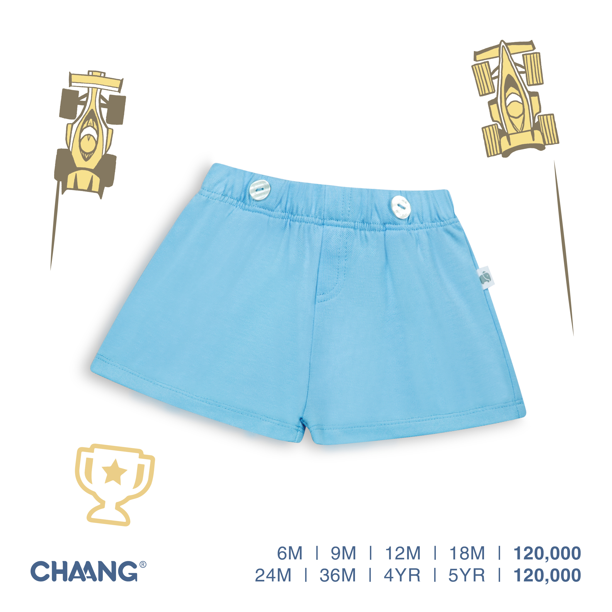 [CHAANG]Quần short Active xanh da trời cho bé Chaang