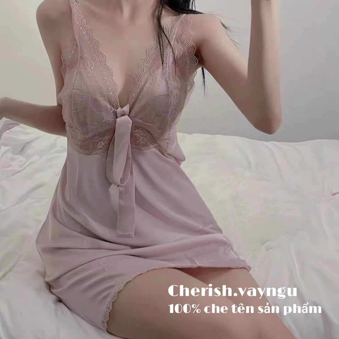 Váy ngủ 2 dây lụa sexy ,đồ ngủ nữ dễ thương, Đầm ngủ satin mặc nhà nóng bỏng,quyến rũ