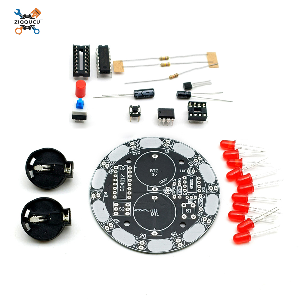 Ziqqucu Lucky Turntable LED Flashlight DIY Electronic kit Welding Project Training Module DIY Kit for Learning Training