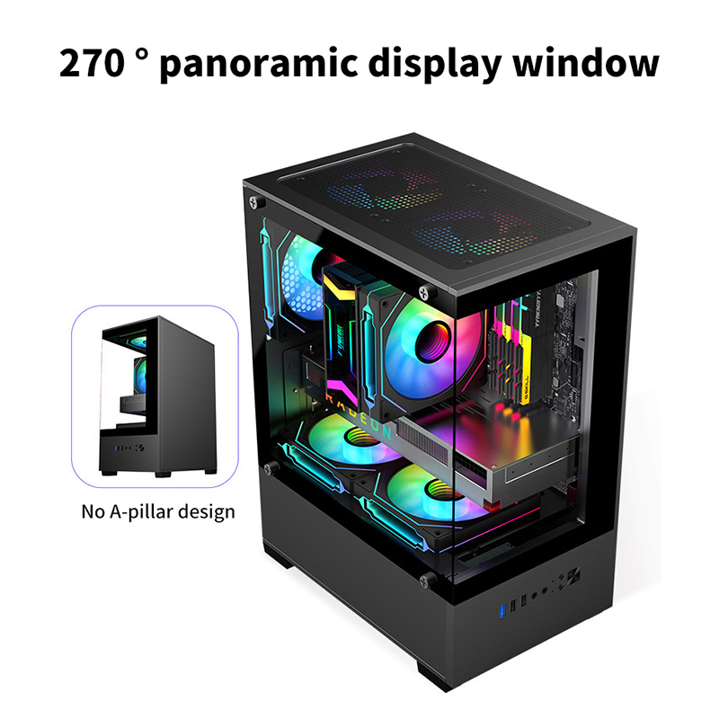 Transparent%20Desktop%20PC%20Case%20Computer%20Tower%20For%20M-ATX%20ITX%20Motherboard%20240mm%20Fans%20-%20Image%204