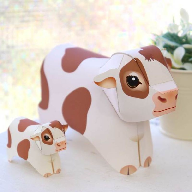 DIY Papercraft Anak Sapi Miniatur Hewan | Lazada Indonesia